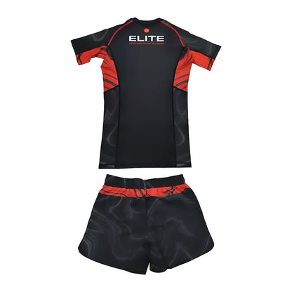 BJJ Rash Guard Set - Black & Red