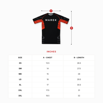 BJJ Rash Guard Set - Black & Red